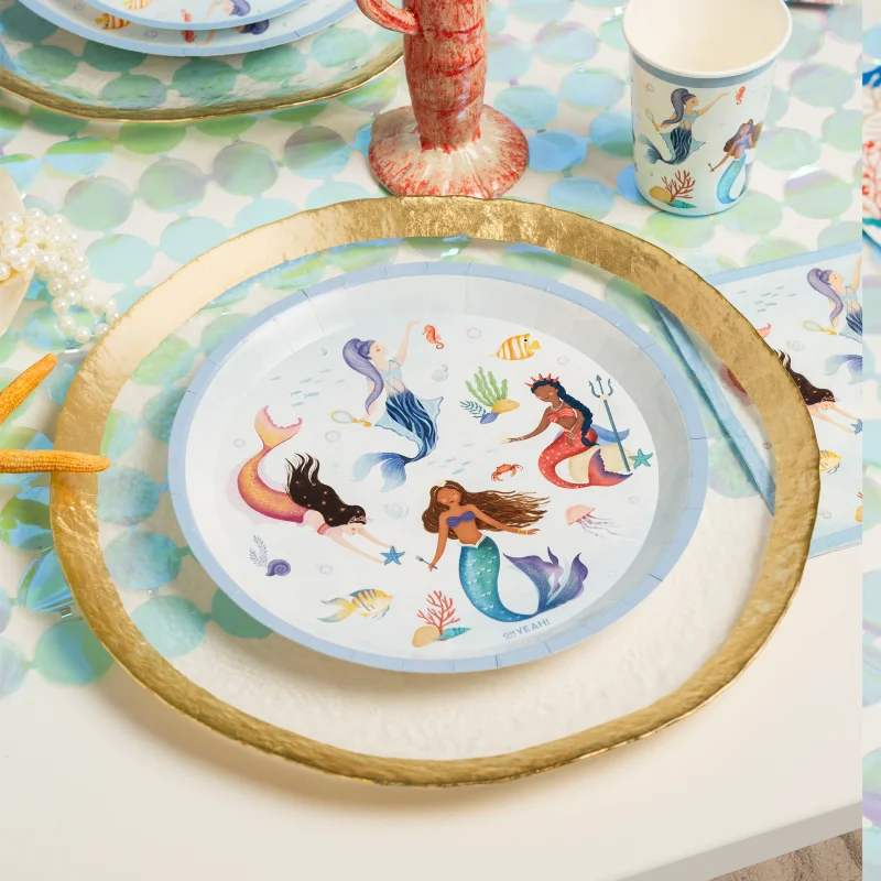 Mermaid Paper Plates 23 cm (Pack of 6) - Image 2
