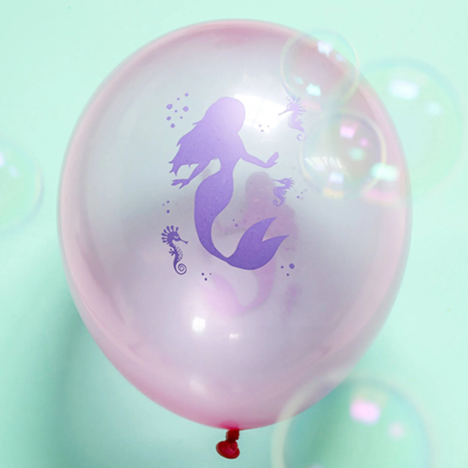 Mermaid Pastel Coloured Latex Multicolored Party Balloons - (33 cm - 6 pieces) - Image 2