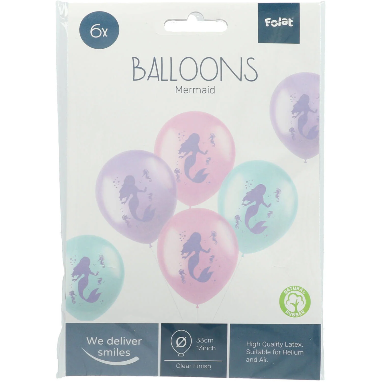 Mermaid Pastel Coloured Latex Multicolored Party Balloons - (33 cm - 6 pieces) - Image 3