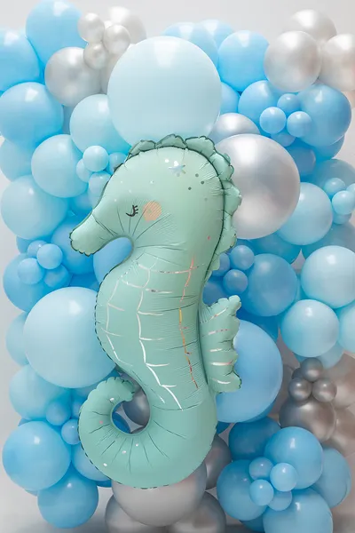Mermaid - Seahorse Foil Balloon 47 x 98 cm - Image 3