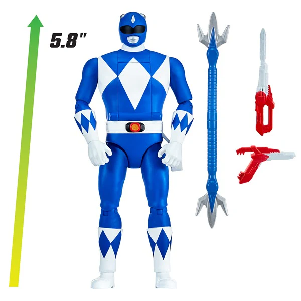 Mighty Morphin Power Rangers Auto-Morphin Blue Ranger Action Figure Toy - Image 3