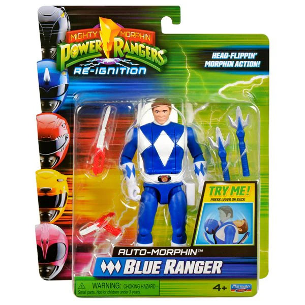 Mighty Morphin Power Rangers Auto-Morphin Blue Ranger Action Figure Toy - Image 5