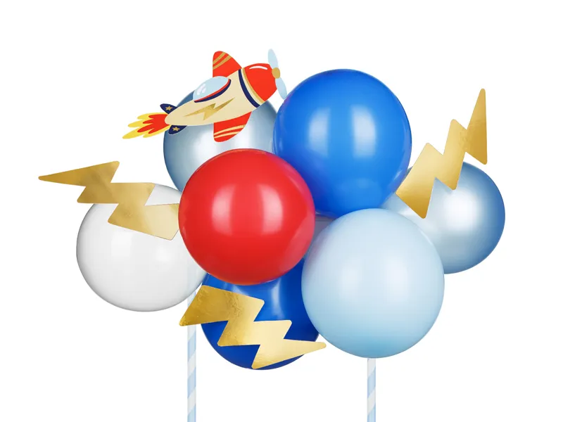 Mini Balloon And Airplane Birthday Cake Topper - Image 3