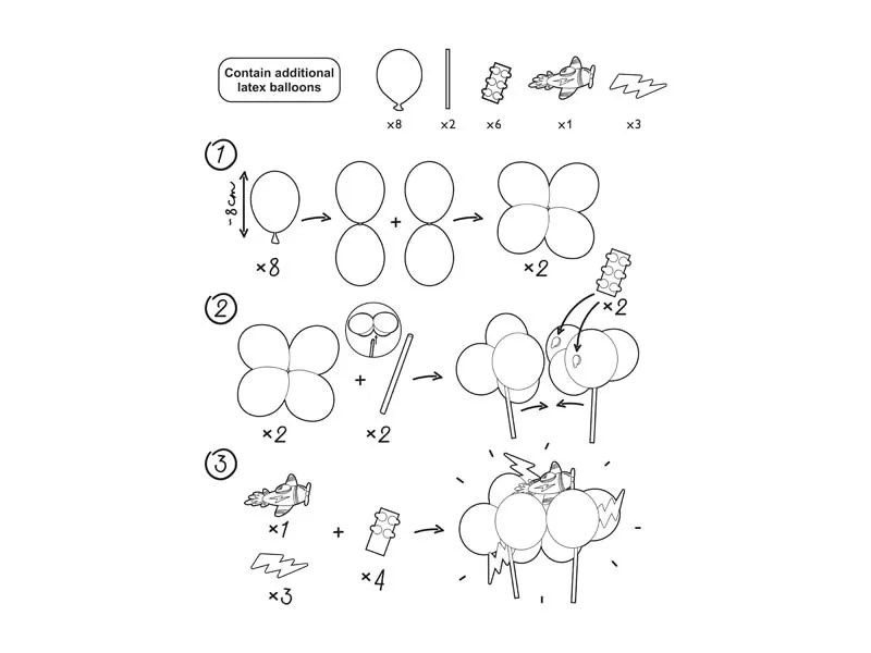 Mini Balloon And Airplane Birthday Cake Topper - Image 6