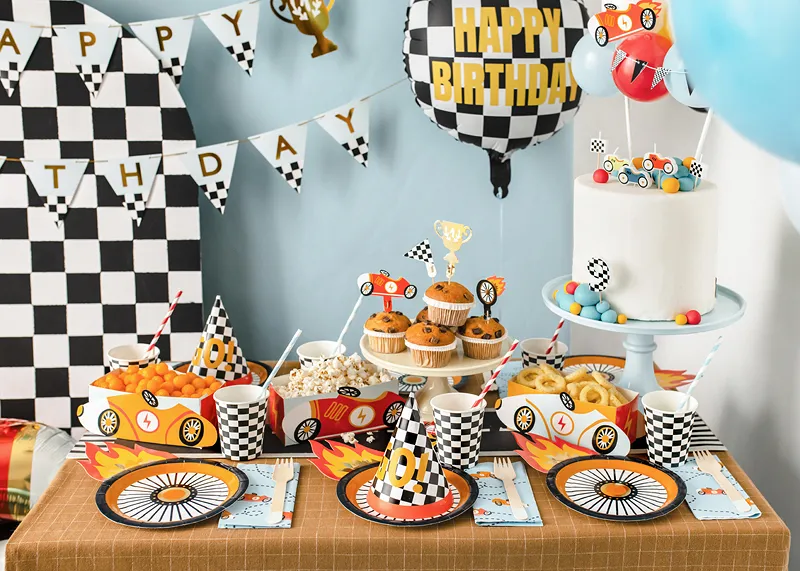 Mini Balloon & Racing Car Cake Birthday Cake Topper - Image 4