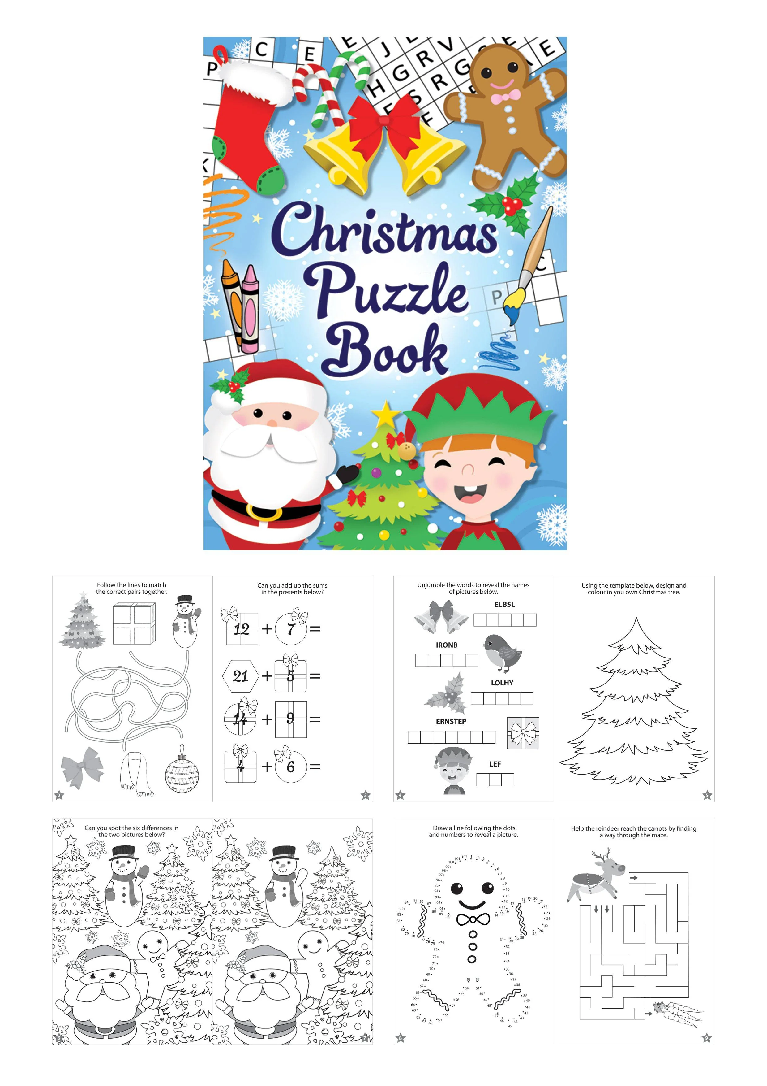 Mini Christmas Colouring Puzzle Books