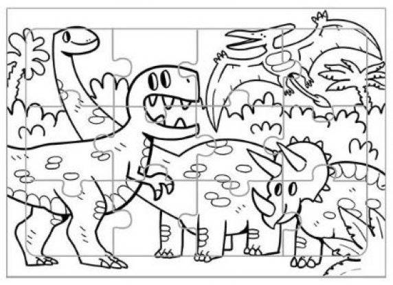 Mini Colour Your Own Dinosaur Jigsaw Puzzles - Image 3