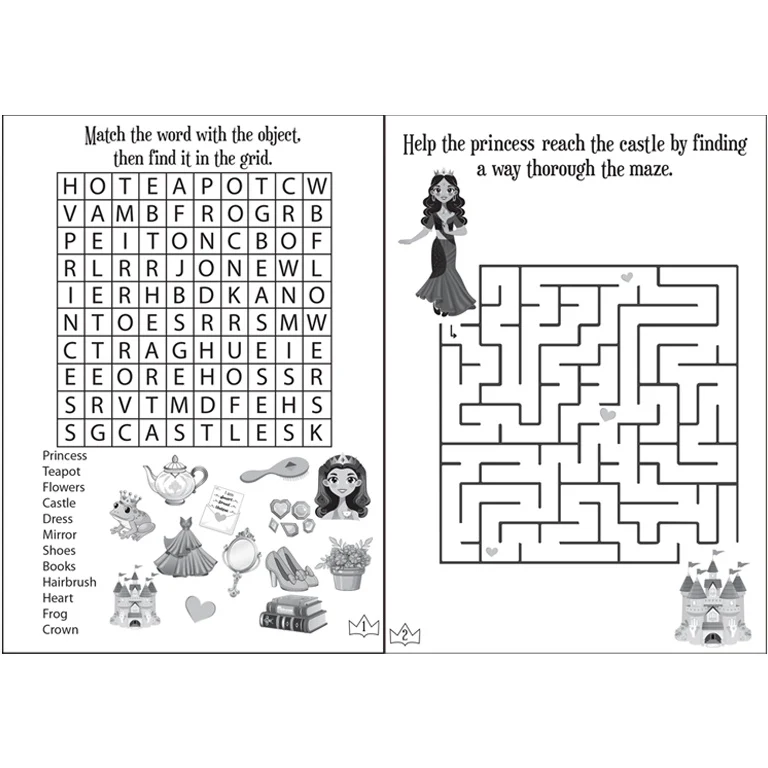 Mini Princess Colouring Puzzle Books - Image 3