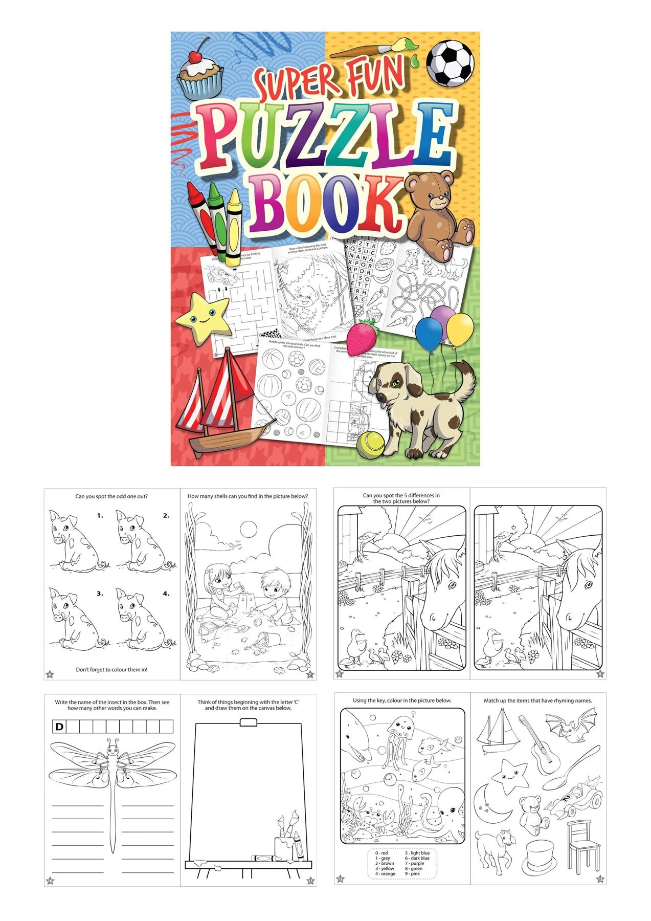 Mini Super Fun Colouring & Puzzle Book