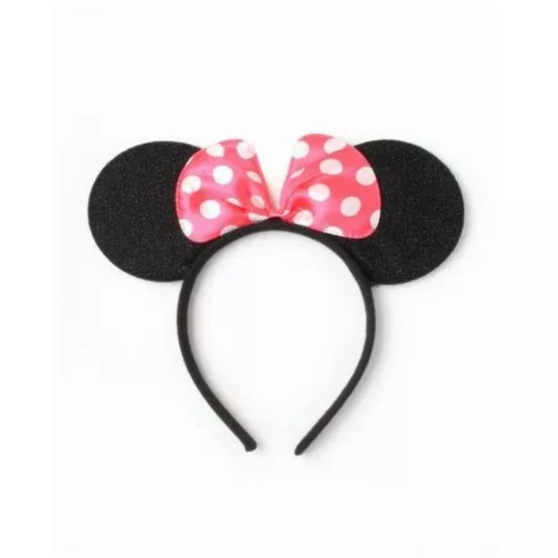 Minnie Mouse Ears with Pink Satin Bow Headband - Image 4