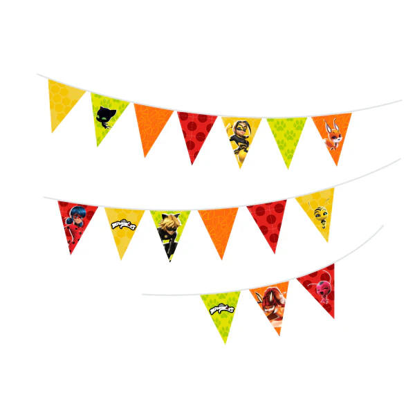 Miraculous Ladybug Birthday Party Bunting Banner 2m
