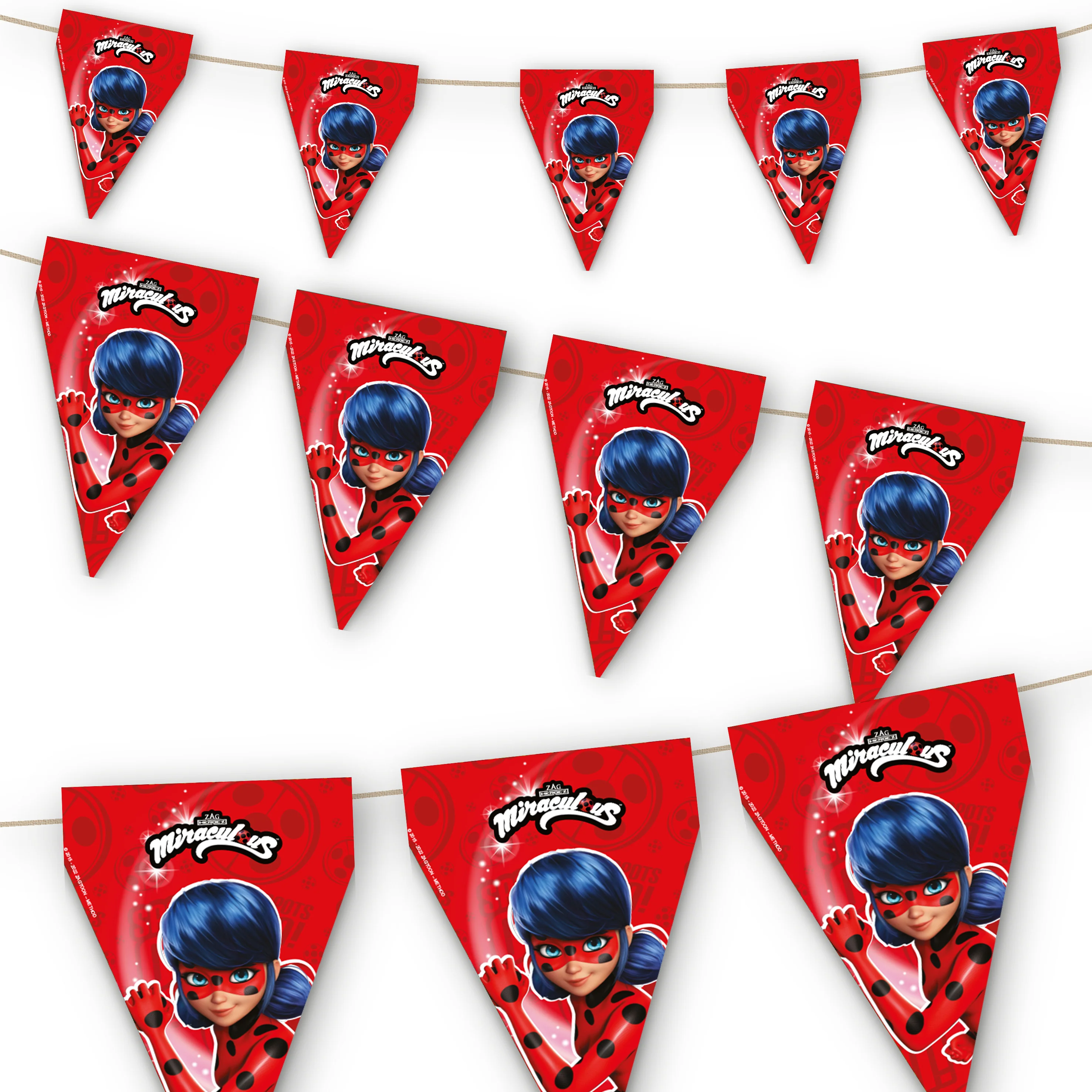 Miraculous Ladybug Birthday Party Flag Bunting Banner - Image 2