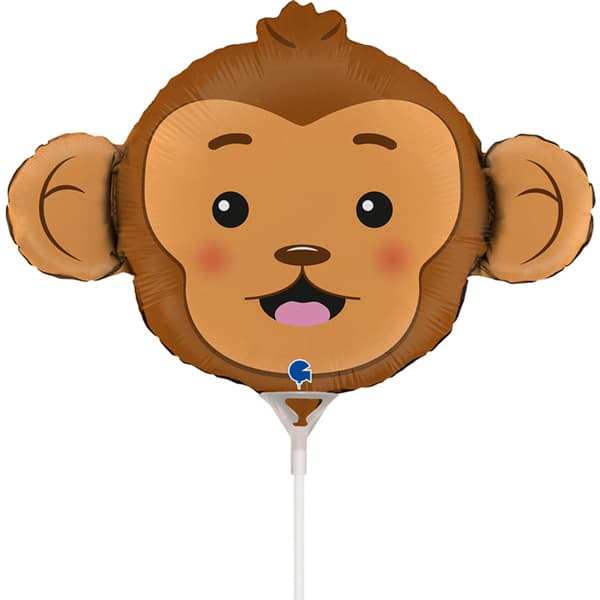 Monkey Head Air Fill Foil Mini Shape Balloon 36cm