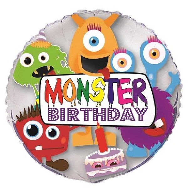 Monster Birthday Foil Balloon