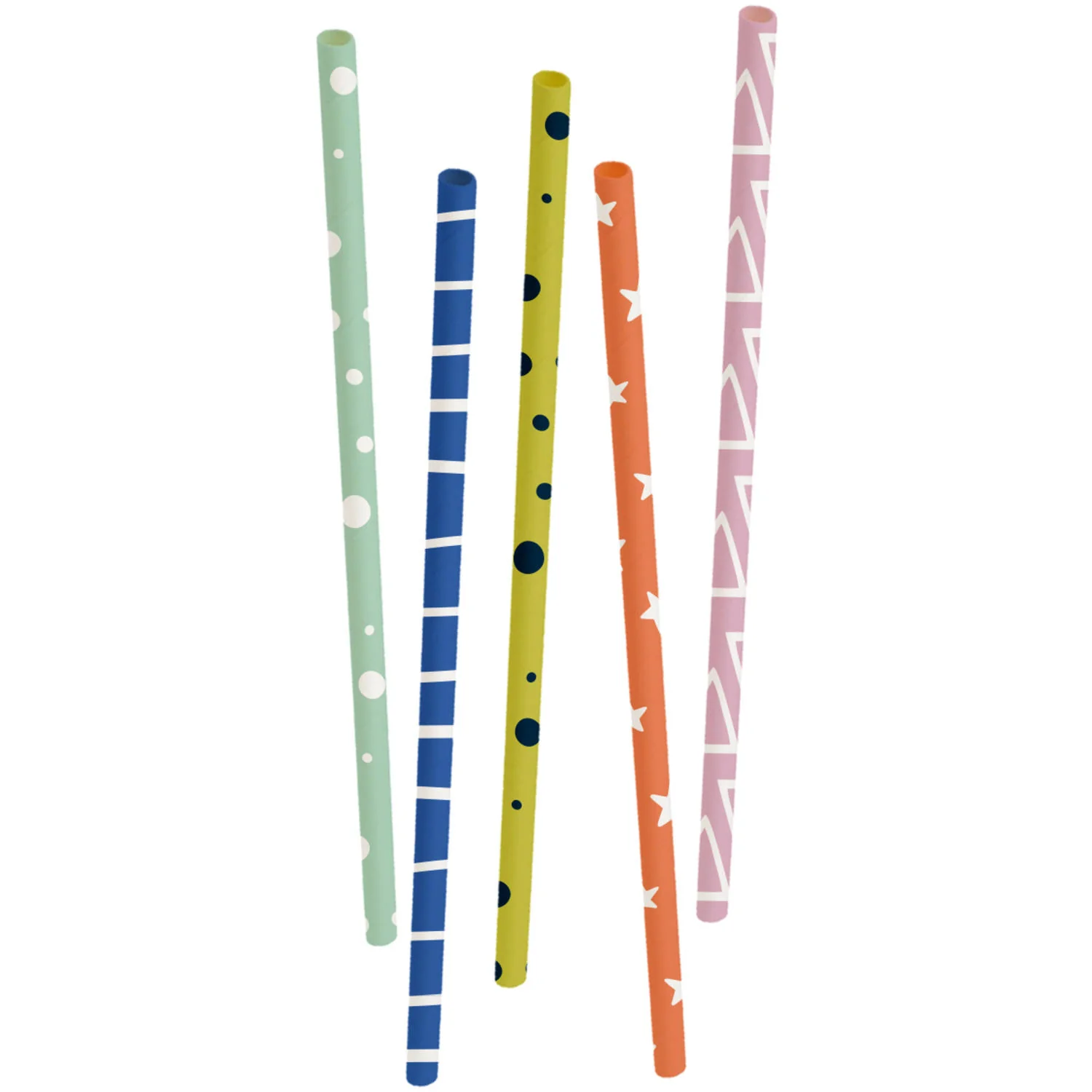 Multicoloured Paper Straws 20 cm (Pack of 20)