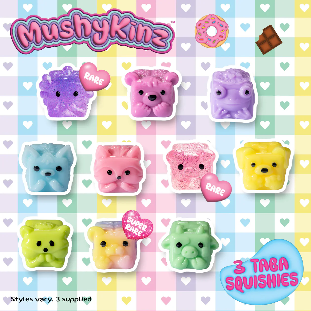 MushyKinz Mystery Bag of Mini Taba Squishies Toys (Bag of 3)