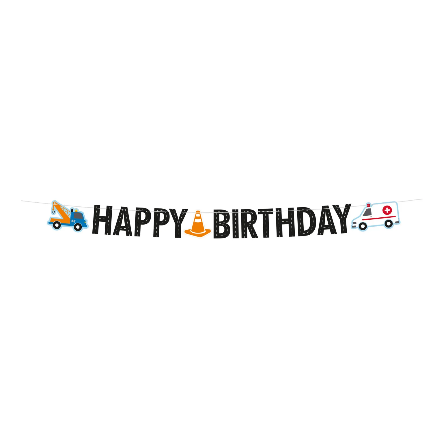 On the Road Happy Birthday Party Banner 180 x 15 cm