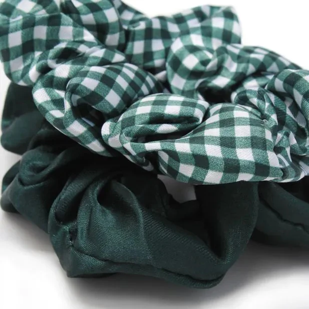 Pack of 2 Girls Bottle Green Hair Scrunchies - Image 2