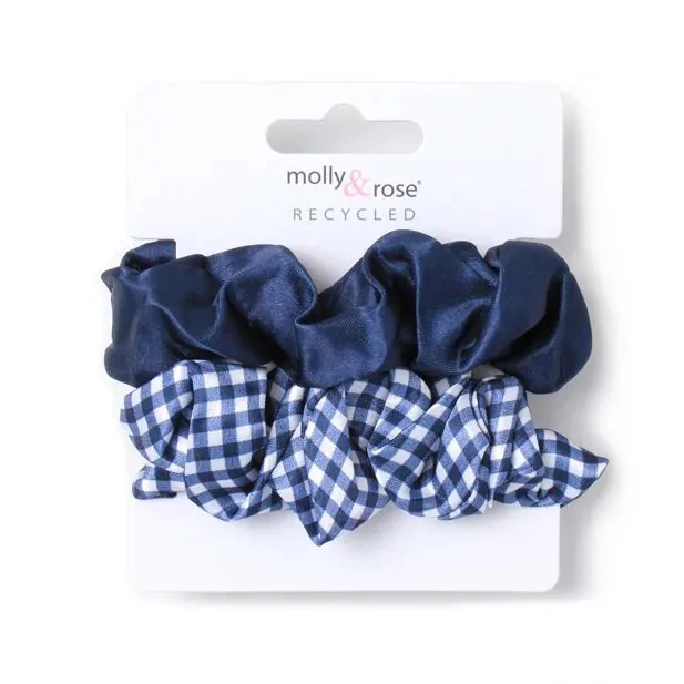 Pack of 2 Girls Navy Hair Scrunchies - Image 3