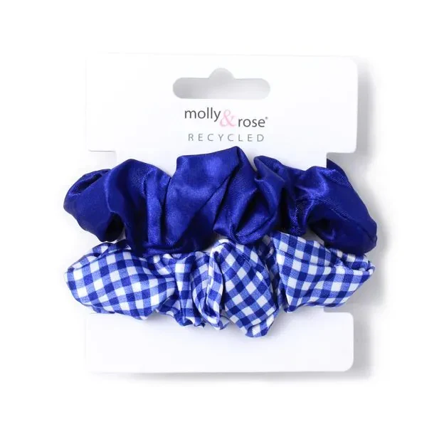 Pack of 2 Girls Royal Blue Hair Scrunchies - Image 2