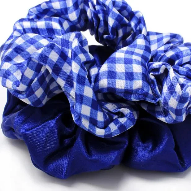 Pack of 2 Girls Royal Blue Hair Scrunchies - Image 3
