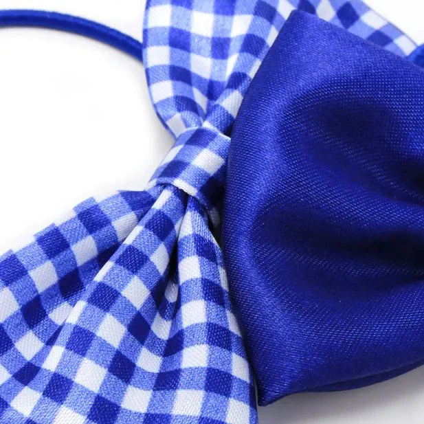 Pack of 2 Girls Royal Blue School Hair Bow Elastic Ponytail Holders - Image 3