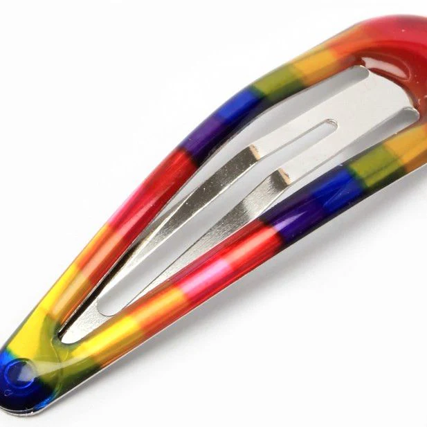 Pack of 4 Rainbow Coloured Snap Clips Hair Accessories 5cm - Image 3