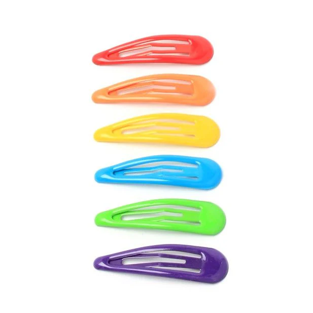 Pack of 6 Assorted Bright Colours Snap Clips -5cm - Image 2