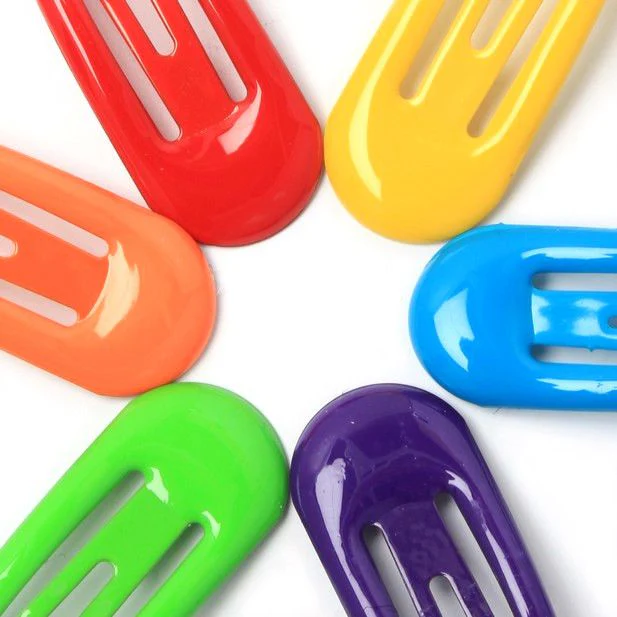 Pack of 6 Assorted Bright Colours Snap Clips -5cm - Image 3