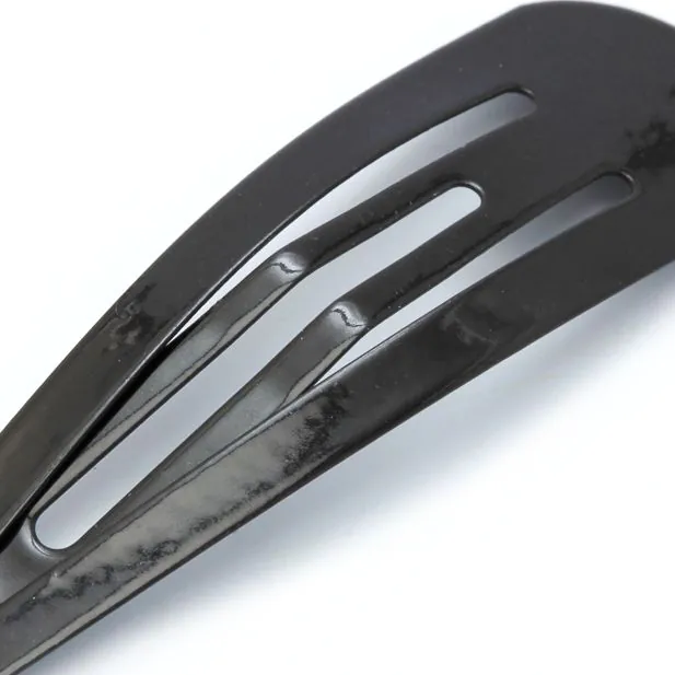 Pack of 6 Black Hair Snap Clips - 5cm - Image 3