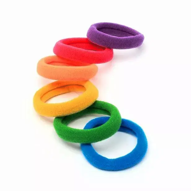 Pack of 6 Bright Colours Soft Stretchy Ponytail Holders - Image 2