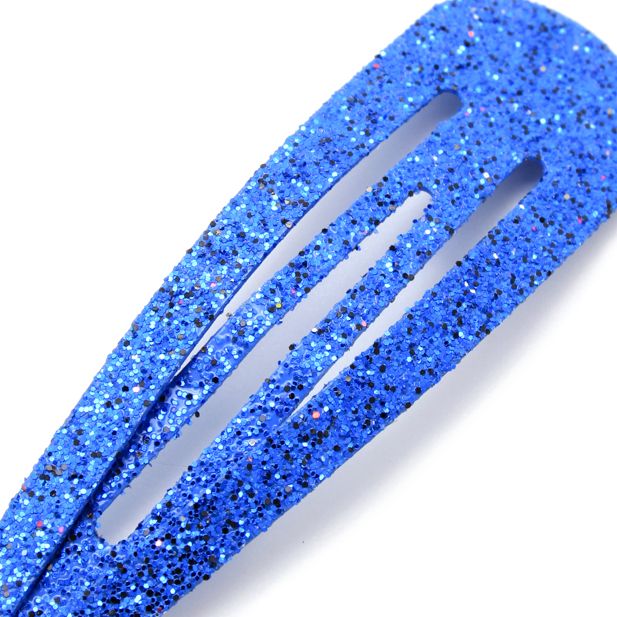 Pack of 6 Bright Glitter Hair Snap Clips - 5cm - Image 4