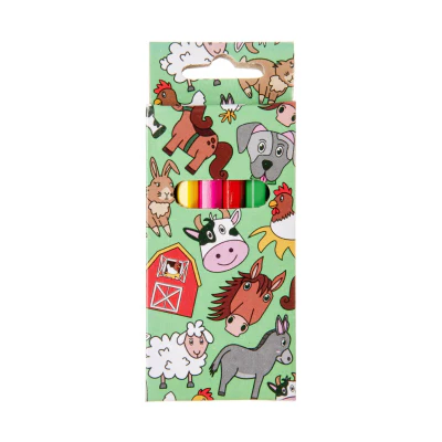 Pack of 6 Farm Mini Colouring Pencils