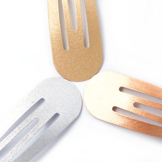 Pack of 6 Metallic Hair Snap Clips - Image 3