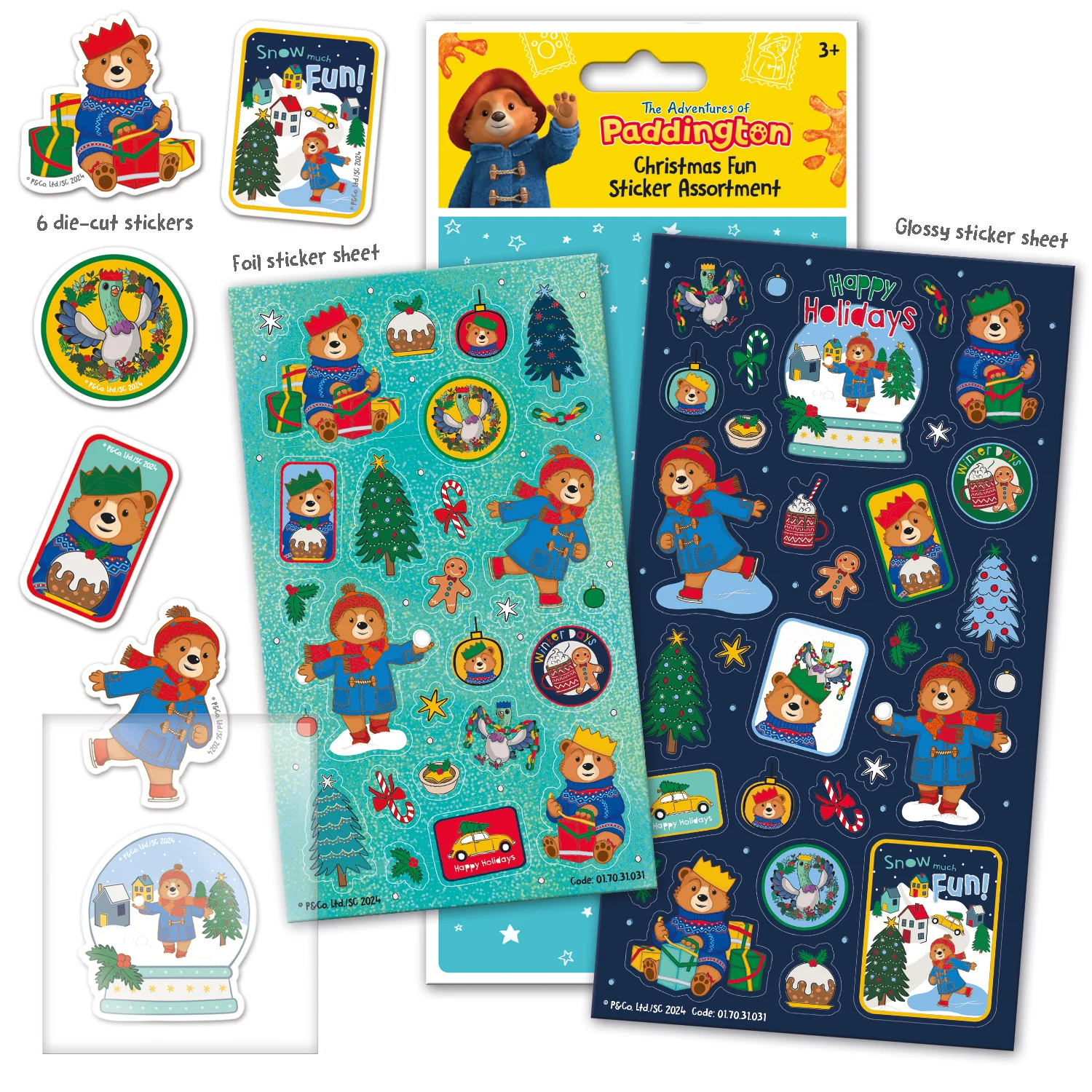 Paddington Christmas Sticker Assortment