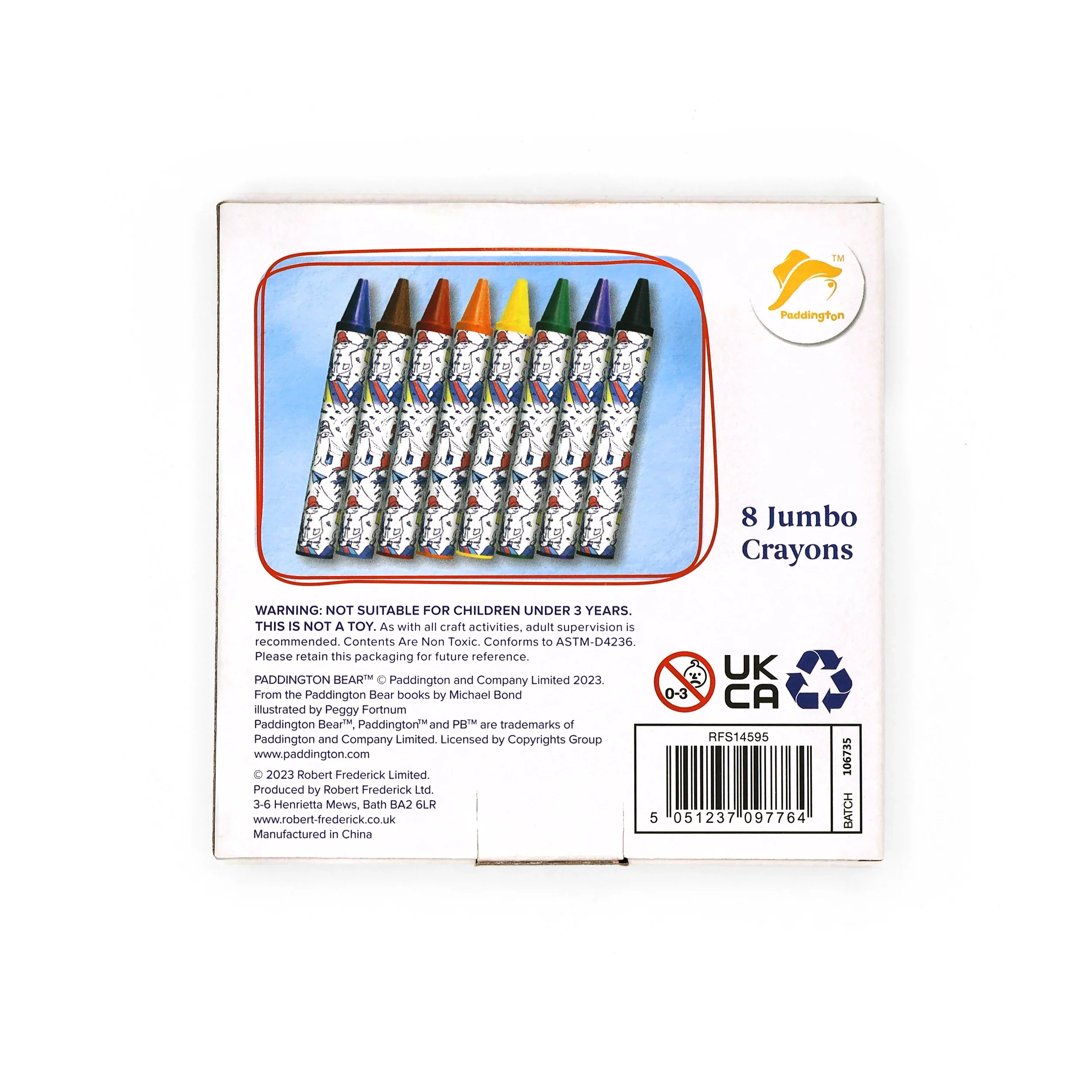 Paddington Jumbo Crayons – Set of 8 Chunky Wax Crayons for Kids – Colouring & Art Gift Set - Image 5