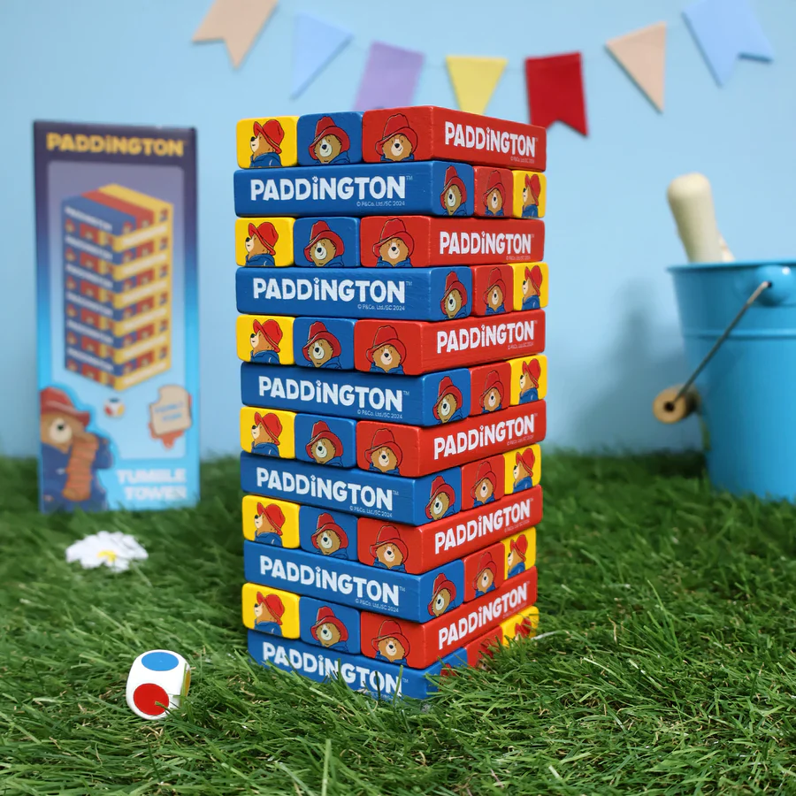 Paddington Tumble Tower Game – Wooden Block Stacking Game with Dice – Fun Family Activity Set - Image 5