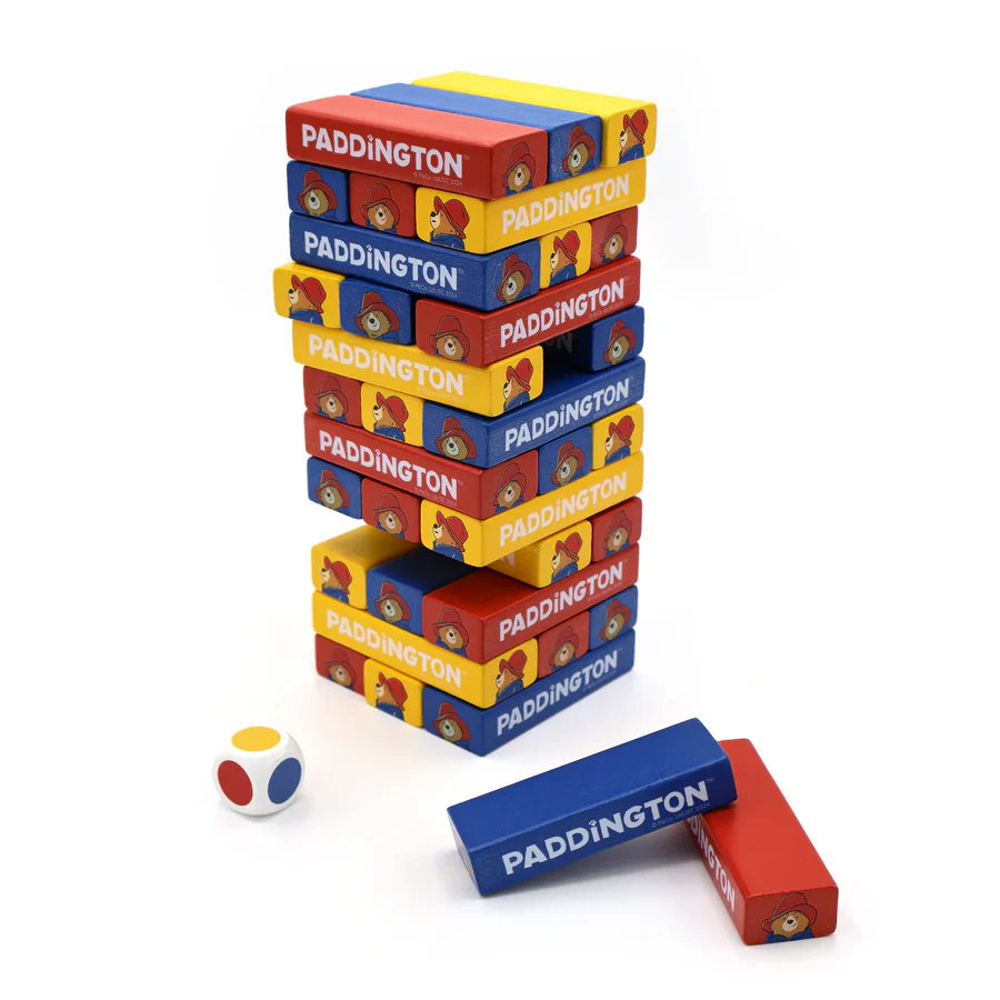 Paddington Tumble Tower Game – Wooden Block Stacking Game with Dice – Fun Family Activity Set - Image 8
