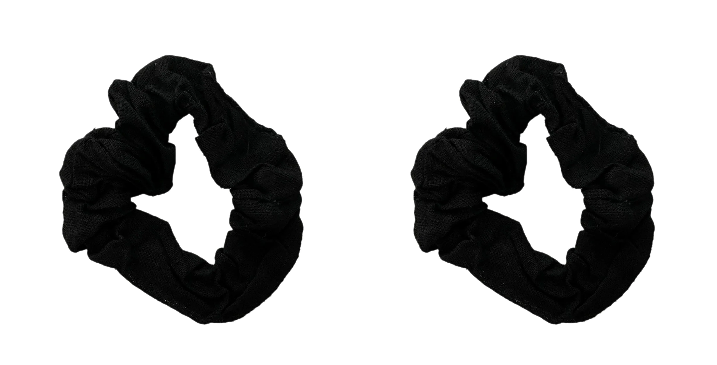 Pair of Black Mini Cotton Scrunchie