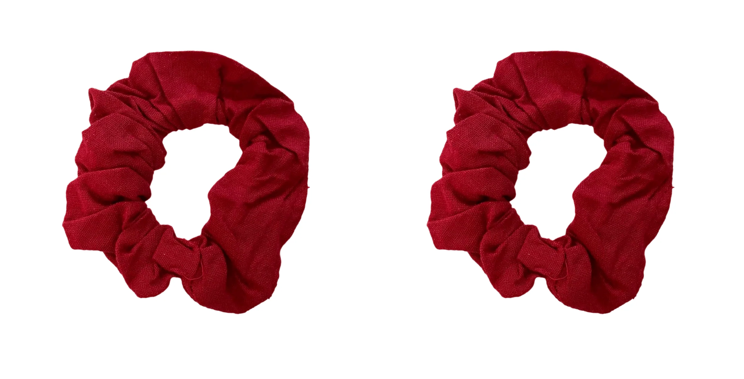 Pair of Burgundy Mini Cotton Scrunchie
