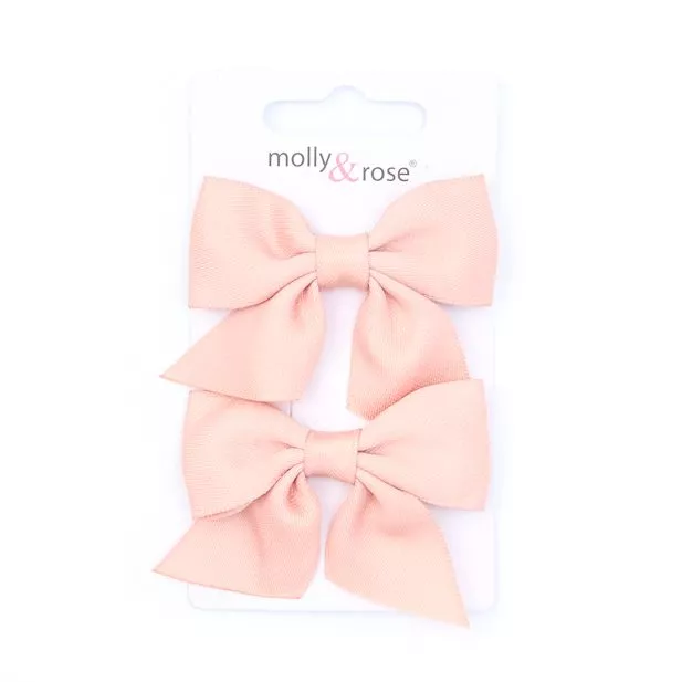 Pair of Rose Pink Bow Hair Clip 4.5cm