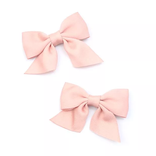 Pair of Rose Pink Bow Hair Clip 4.5cm - Image 2