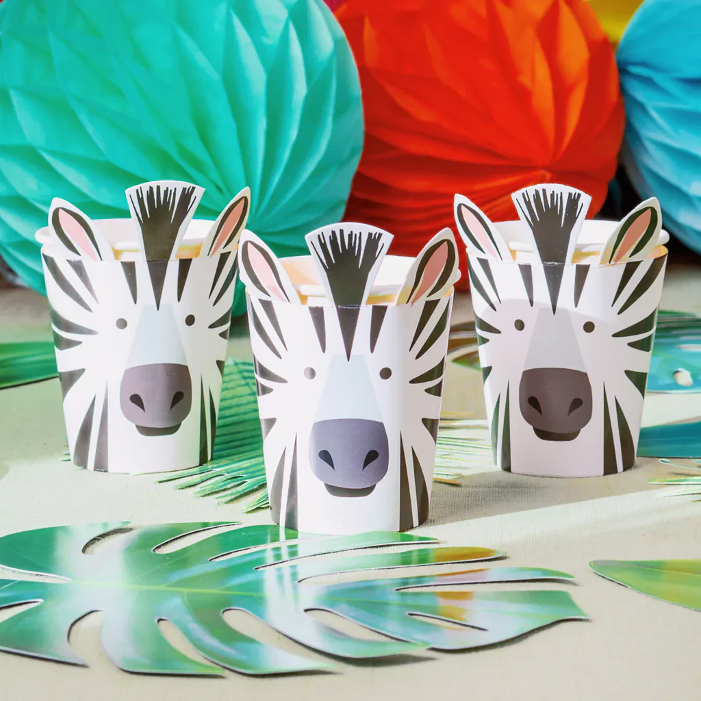 Party Animals Zebra Cups (Pack of 8)