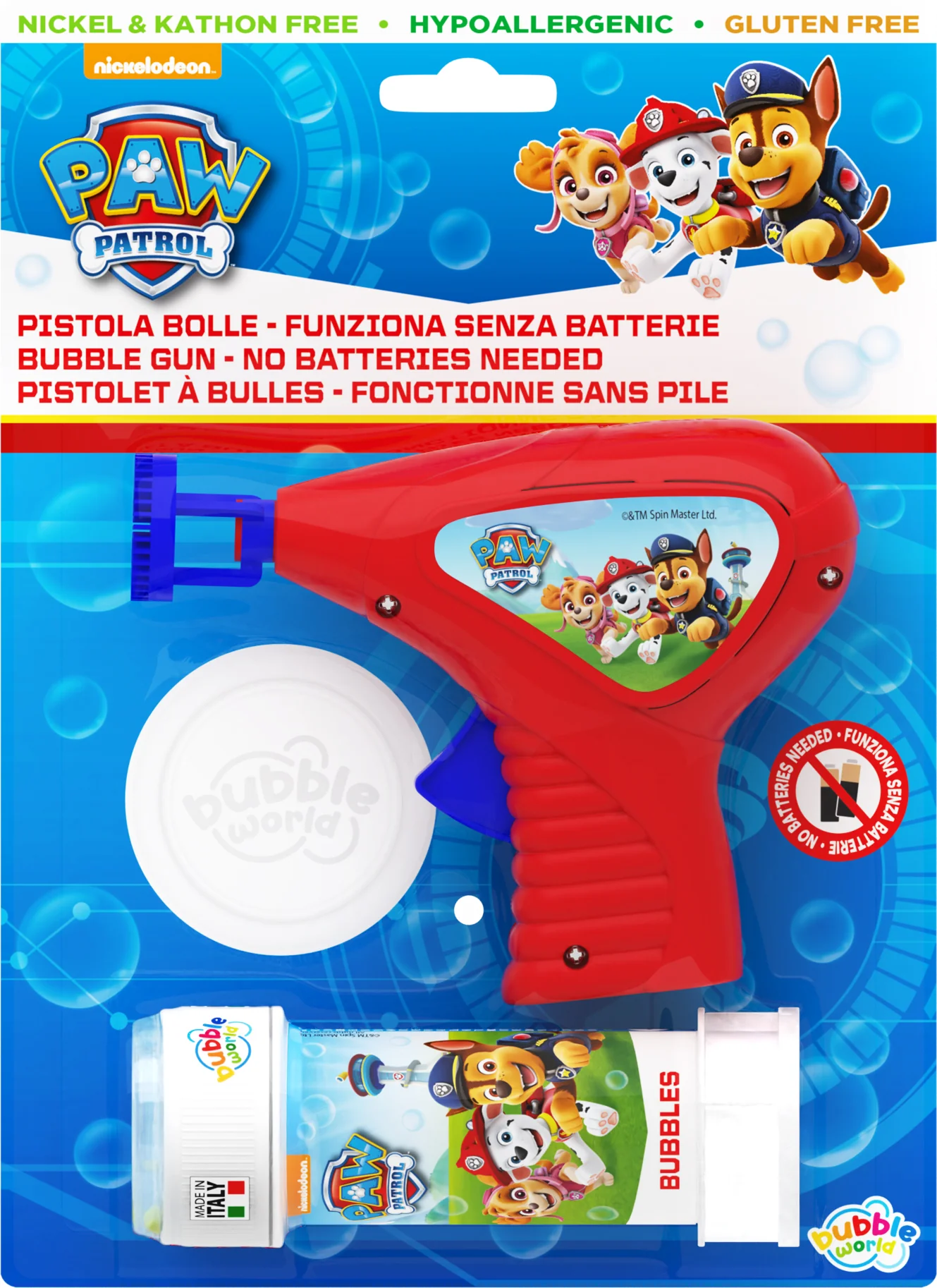 Paw Patrol Bubble Gun with 60ml Bubble Tub