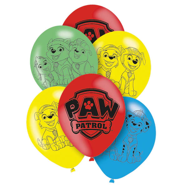 Paw Patrol Latex Birthday Party Balloons ( Pack of 6)
