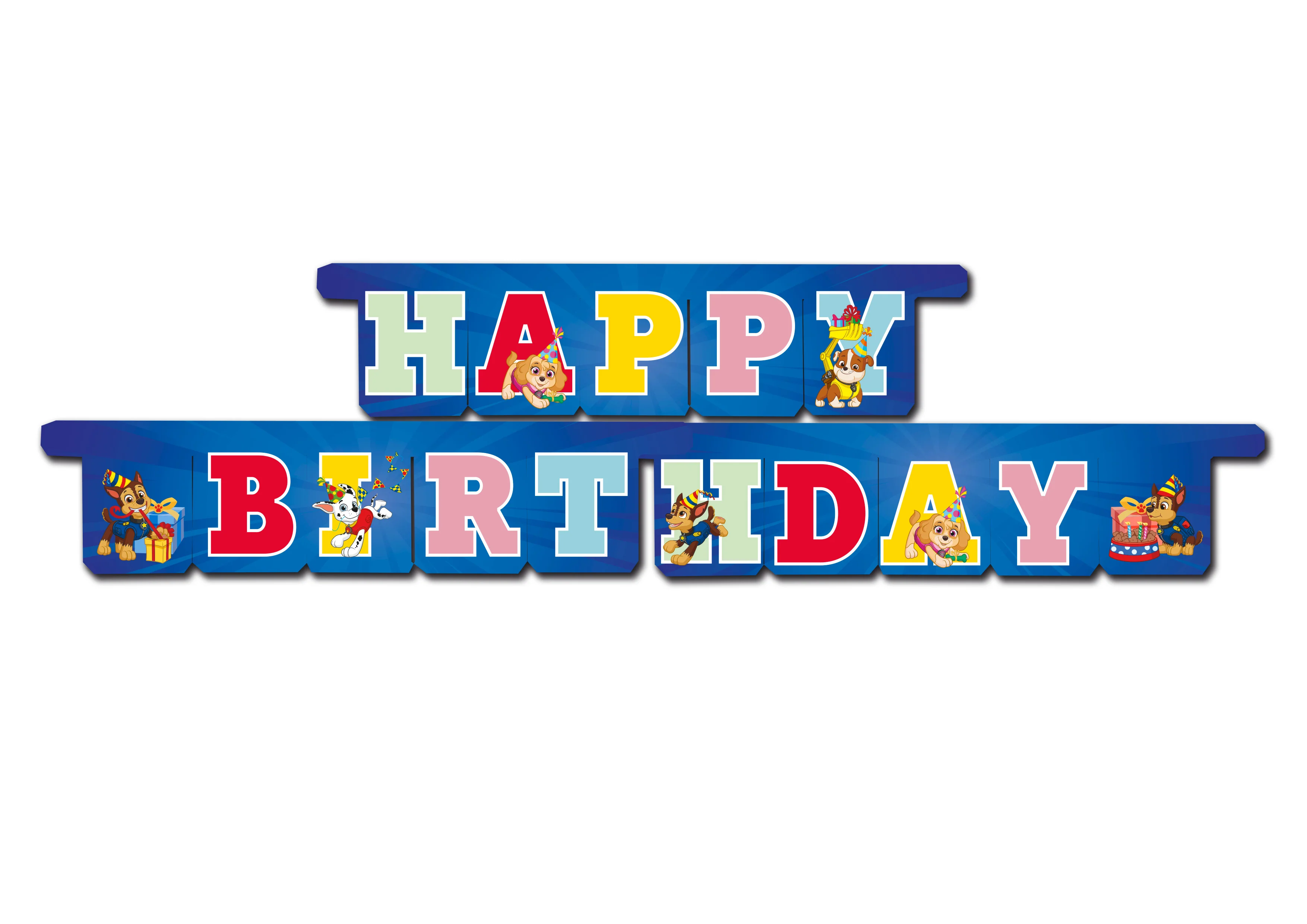 Paw Patrol Party "Happy Birthday" Banner