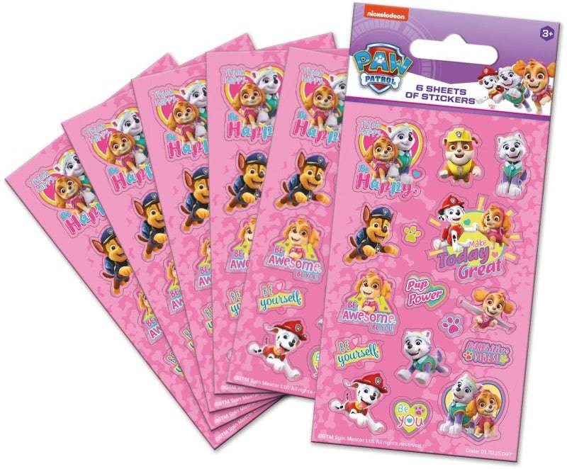 Paw Patrol Pink Party Sticker Pack
