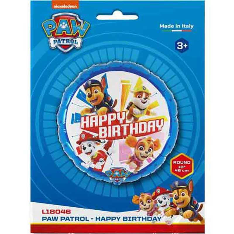 Paw Patrol Round Shaped Happy Birthday Balloon - Image 2