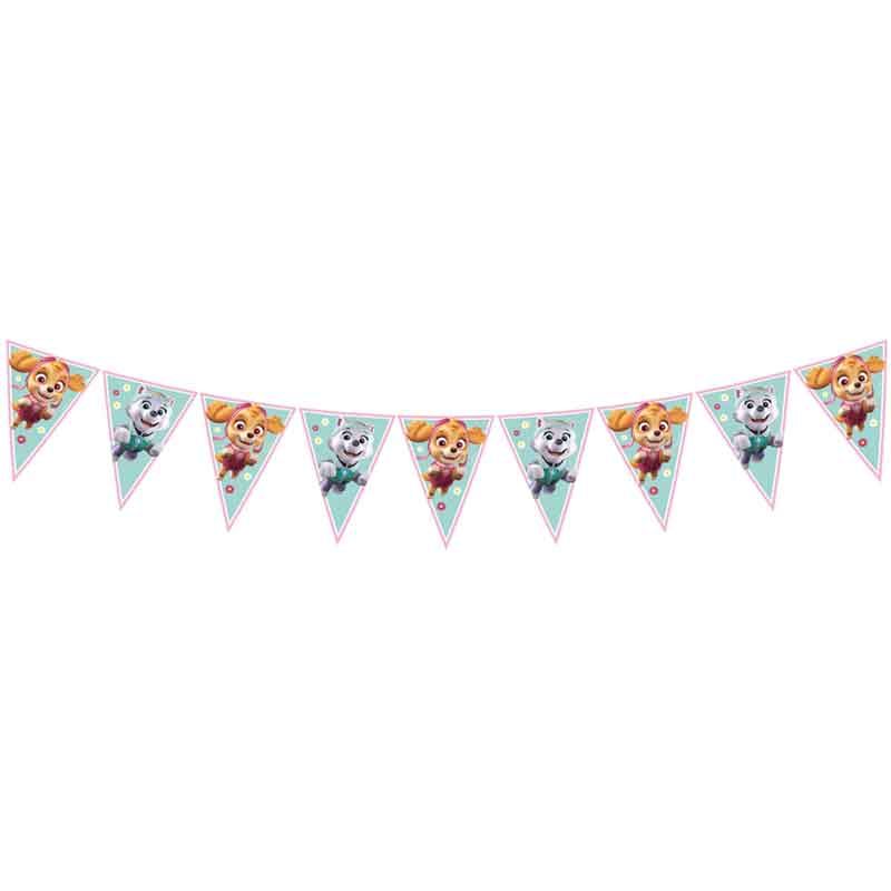 Paw Patrol Skye and Everest Birthday Party Bunting Banner 2.3m - Image 2