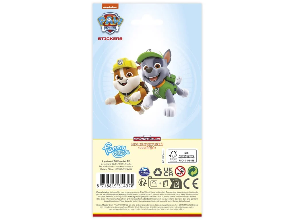 Paw Patrol Stickers with captions Pack 10 x 20cm - Image 2